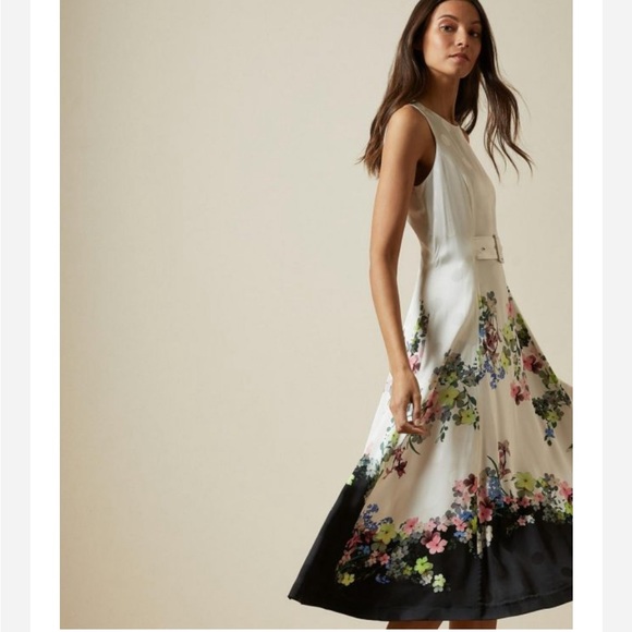 Ted Baker Camylle Pergola Midi Dress in Ivory/Multi. - Picture 4 of 7